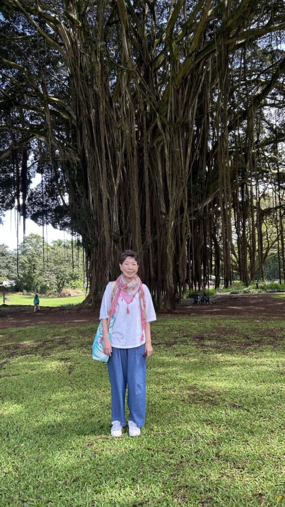 LILIUOKALANI GARDENSにあるバニヤンツリーの木陰で散歩