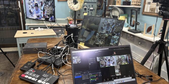 鹿児島と中継でオンライン講座開催中