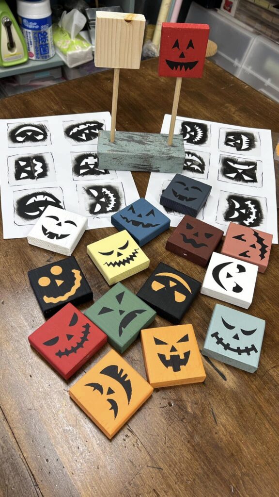 ワークショップの準備中、ハロウィンバージョンです