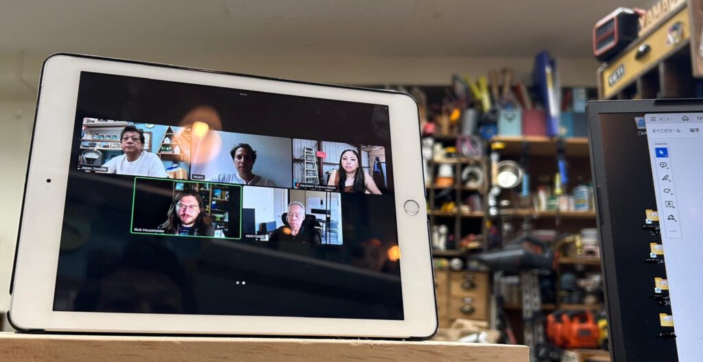 Hardware Science ZOOMミーティング。4つの地域から参加