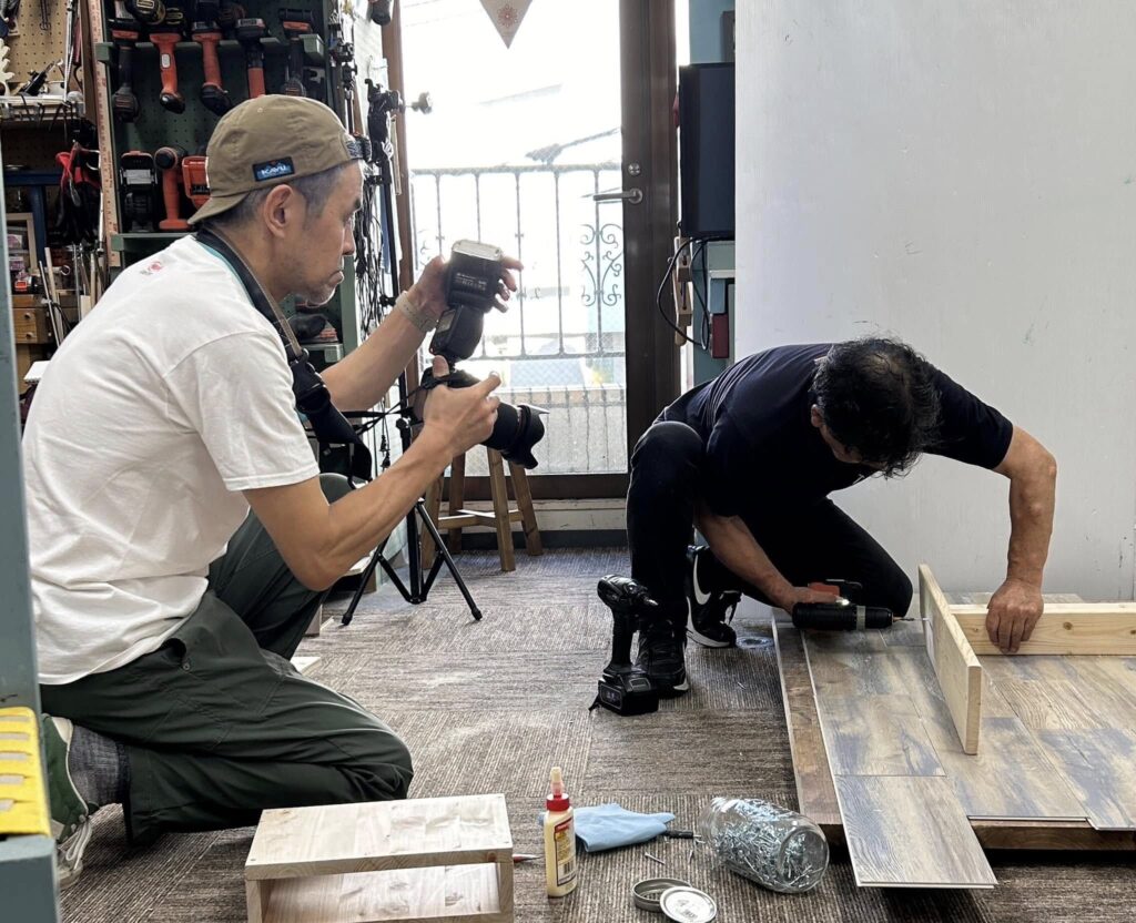 How toテキストの撮影中、ラダーシェルフの作り方