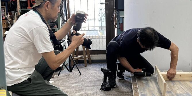 How toテキストの撮影中、ラダーシェルフの作り方