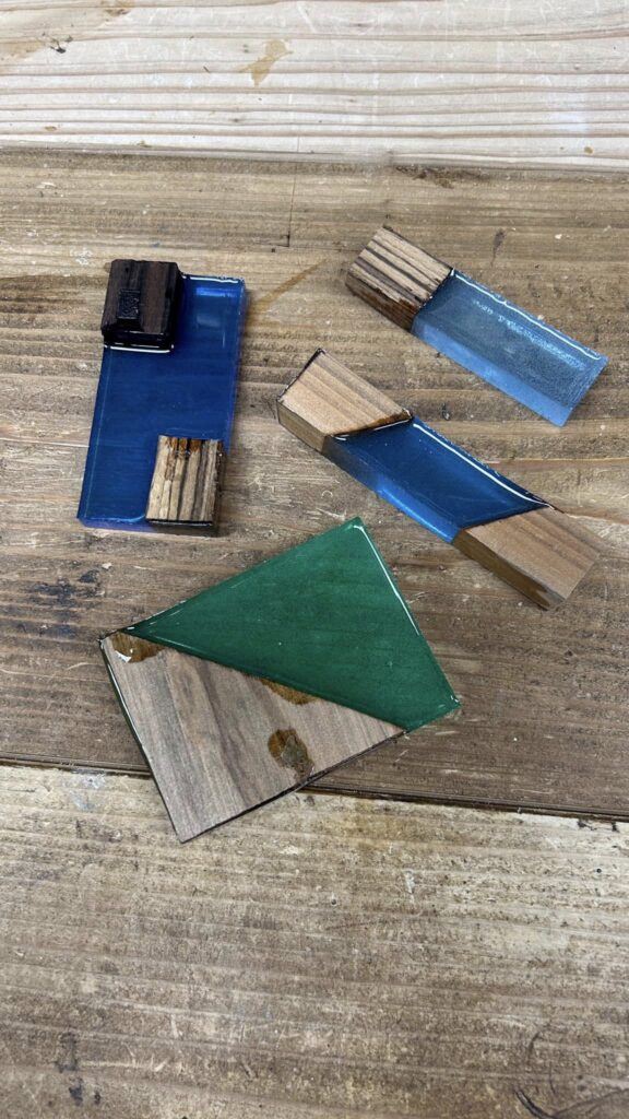 余り材で作るツリー、温もりがありますね