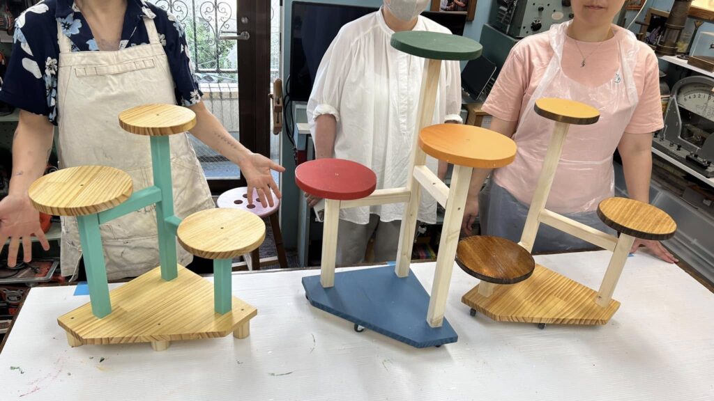 工房ワークショップは、フラワースタンド作り