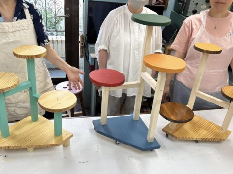 工房ワークショップは、フラワースタンド作り