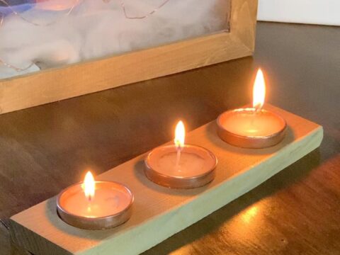 端材でキャンドルホルダー作り