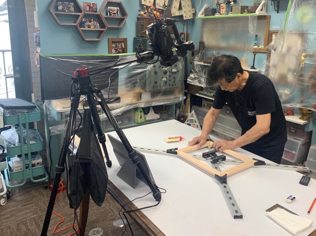 山田芳照 yamada yoshiteru DIY ポーリングアートを飾るフレーム作り