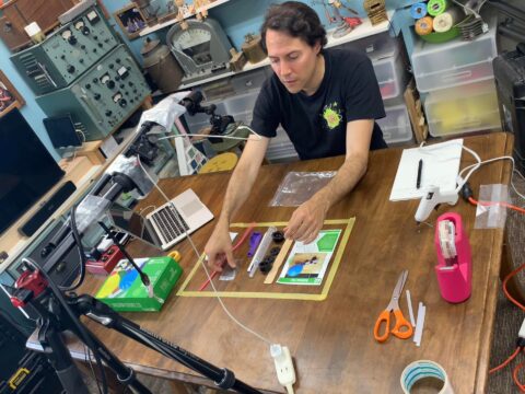 サイエンス動画撮影中 テーマは反作用です