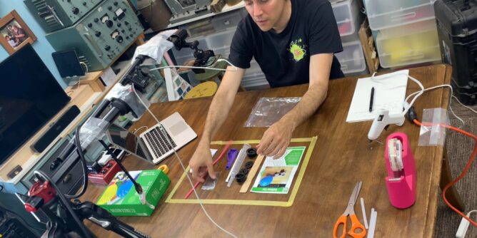 サイエンス動画撮影中 テーマは反作用です